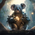 Ai Generated illustration Wildlife Concept of Koala Kangaroo Island Australia