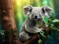 Ai Generated illustration Wildlife Concept of Koala Royalty Free Stock Photo