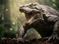 Ai Generated illustration Wildlife Concept of Komodo Dragon