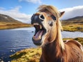 Ai Generated illustration Wildlife Concept of Laughing Horse