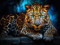 Ai Generated illustration Wildlife Concept of Leopard skin in chalks Royalty Free Stock Photo