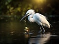 Ai Generated illustration Wildlife Concept of Little Egret