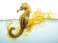 Ai Generated illustration Wildlife Concept of Longsnout seahorse or Slender seahorse Royalty Free Stock Photo