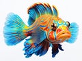 Ai Generated illustration Wildlife Concept of Mandarin fish isolated on white background Royalty Free Stock Photo