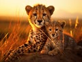 Ai Generated illustration Wildlife Concept of Masai Mara Cheetahs Royalty Free Stock Photo