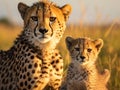 Ai Generated illustration Wildlife Concept of Masai Mara Cheetahs Royalty Free Stock Photo