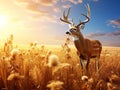 Ai Generated illustration Wildlife Concept of Massive Typical Whitetail Buck Royalty Free Stock Photo