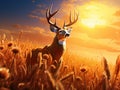 Ai Generated illustration Wildlife Concept of Massive Typical Whitetail Buck Royalty Free Stock Photo