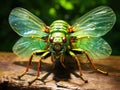 Ai Generated illustration Wildlife Concept of Metamorphosis of a Cicada