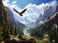 Ai Generated illustration Wildlife Concept of Milner Pass / Rockies