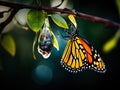 Ai Generated illustration Wildlife Concept of Monarch emerging Royalty Free Stock Photo