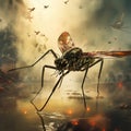 Ai Generated illustration Wildlife Concept of Mosquito