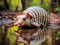 Ai Generated illustration Wildlife Concept of Nine-banded Armadillo