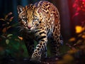 Ai Generated illustration Wildlife Concept of Ocelot Royalty Free Stock Photo