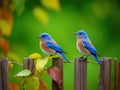 Ai Generated illustration Wildlife Concept of Pair of Eastern Bluebird