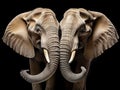 Ai Generated illustration Wildlife Concept of Pair of elephants Royalty Free Stock Photo