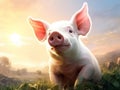 Ai Generated illustration Wildlife Concept of Pig Royalty Free Stock Photo