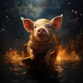Ai Generated illustration Wildlife Concept of Pig Royalty Free Stock Photo