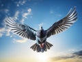 Ai Generated illustration Wildlife Concept of Pigeon in flight