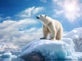 Ai Generated illustration Wildlife Concept of Polar Bear Balancing Royalty Free Stock Photo