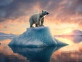 Ai Generated illustration Wildlife Concept of Polar Bear Balancing Royalty Free Stock Photo