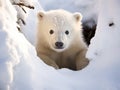 Ai Generated illustration Wildlife Concept of Polar bear (Ursus maritimus) cub Royalty Free Stock Photo