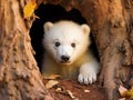 Ai Generated illustration Wildlife Concept of Polar bear (Ursus maritimus) cub Royalty Free Stock Photo