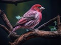 Ai Generated illustration Wildlife Concept of Purple Finch (Carpodacus purpureus)