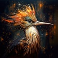 Ai Generated illustration Wildlife Concept of Rare bird with a bang on the head Royalty Free Stock Photo