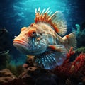 Ai Generated illustration Wildlife Concept of Reef stonefish (Synanceia verrucosa). Royalty Free Stock Photo