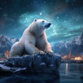 Ai Generated illustration Wildlife Concept of Resting polar bear Royalty Free Stock Photo