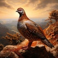 Ai Generated illustration Wildlife Concept of Rock patridge greek partridge