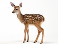 Ai Generated illustration Wildlife Concept of Roe Deer Fawn in front of a white background Royalty Free Stock Photo