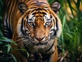 Ai Generated illustration Wildlife Concept of Royal bengal tiger closeup Royalty Free Stock Photo