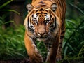 Ai Generated illustration Wildlife Concept of Royal bengal tiger closeup