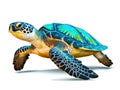 Ai Generated illustration Wildlife Concept of Sea turtle isolated Royalty Free Stock Photo