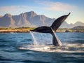 Ai Generated illustration Wildlife Concept of Seascape with Whale tail Royalty Free Stock Photo