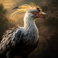 Ai Generated illustration Wildlife Concept of Secretarybird (Sagittarius serpentarius)