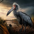 Ai Generated illustration Wildlife Concept of Shoebill in the Wild - Uganda Africa