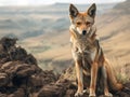 Ai Generated illustration Wildlife Concept of Simien wolf Royalty Free Stock Photo