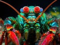 Ai Generated illustration Wildlife Concept of Smashing mantis shrimp