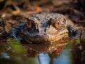 Ai Generated illustration Wildlife Concept of Spectacled caiman Pantanal