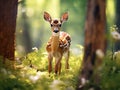 Ai Generated illustration Wildlife Concept of Spotted Fawn Royalty Free Stock Photo