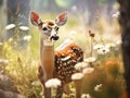 Ai Generated illustration Wildlife Concept of Spotted Fawn Royalty Free Stock Photo