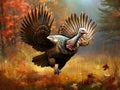 Ai Generated illustration Wildlife Concept of Strutting wild turkey Royalty Free Stock Photo