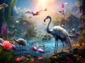 Ai Generated illustration Wildlife Concept of Sweet birds and animals
