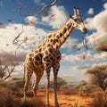 Ai Generated illustration Wildlife Concept of Trachelophorus giraffa