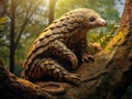 Ai Generated illustration Wildlife Concept of Tree pangolin Phataginus tricuspis Royalty Free Stock Photo