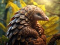 Ai Generated illustration Wildlife Concept of Tree pangolin Phataginus tricuspis Royalty Free Stock Photo