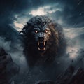 Ai Generated illustration Wildlife Concept of Werewolf Wolf Monster Beast Isolated